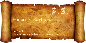Purcsik Barbara névjegykártya